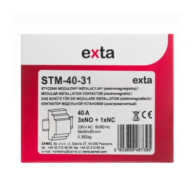 Stycznik modułowy instalacyjny 40A 3xNO+1NC 230V AC TYP: STM-40-31 ZAMEL (EXT10000298-WUN)